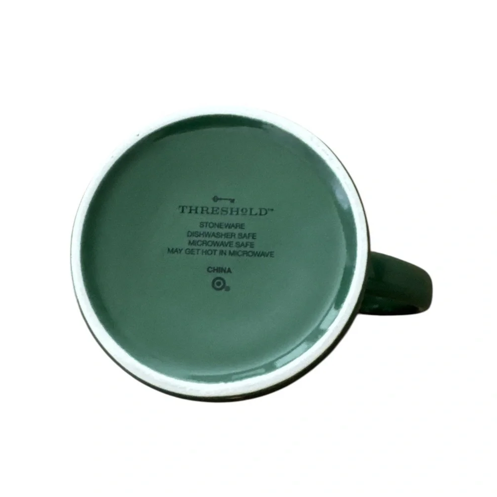 Target Threshold Santa Claws Cat Holiday Coffee Tea Mug Cup Green Stoneware New